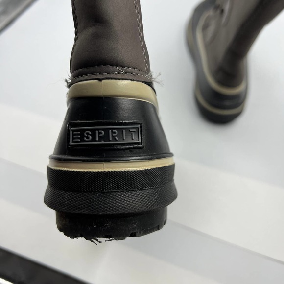 Esprit Edith Tall Winter Duck Boots Insulated Faux Fur Lace Up Women's Size 7 M - Picture 11 of 11